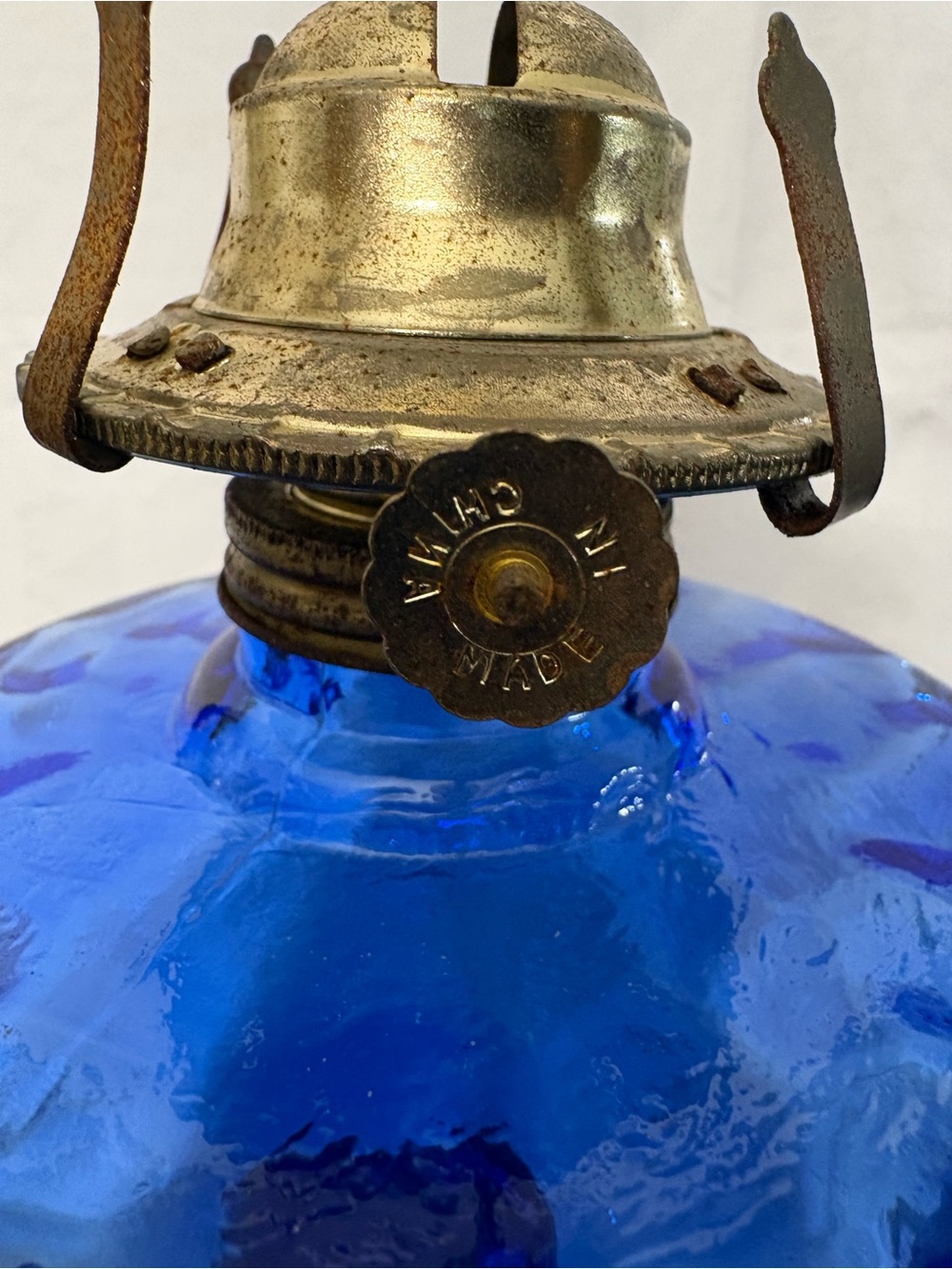 Cobalt Blue Glass Oil Lamp - Picture 5 of 7
